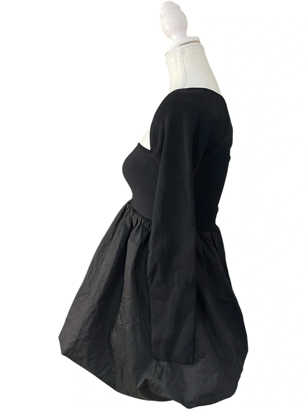 Zara Combination Knit Mini Dress Black - Picture 4 of 16